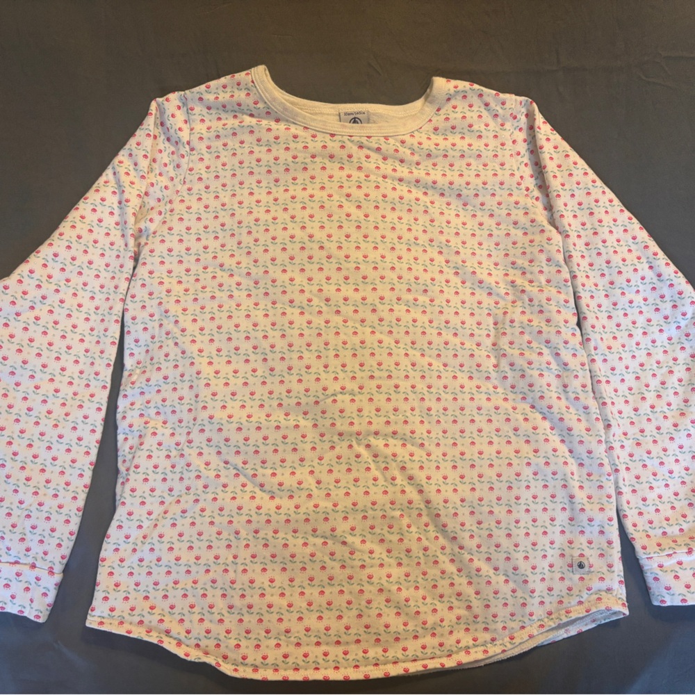 Petit Bateau Pink Floral Long Sleeve Tee